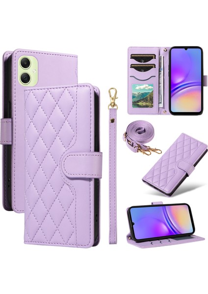 Samsung Galaxy A05 4g Cüzdan Eşkenar Dörtgen Deri Telefon Kılıfı Askılı (Yurt Dışından)