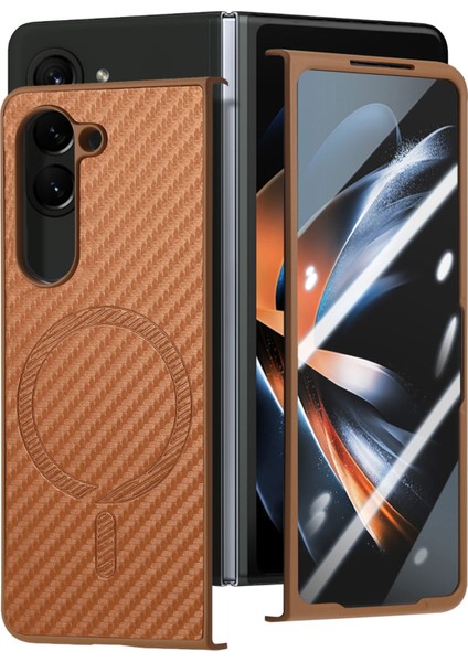 Samsung Galaxy Z Fold5 5g Manyetik Deri+Pc Telefon Kılıfı (Yurt Dışından)