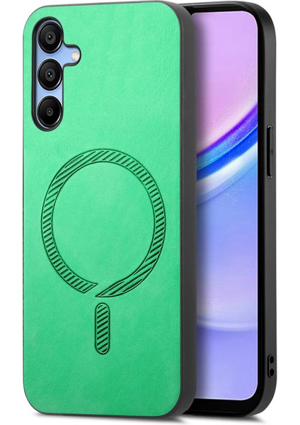 Samsung Galaxy A15 4g / A15 5g Deri Ten-Dokunmatik Telefon Kılıfı Magsafe ile Uyumlu (Yurt Dışından)