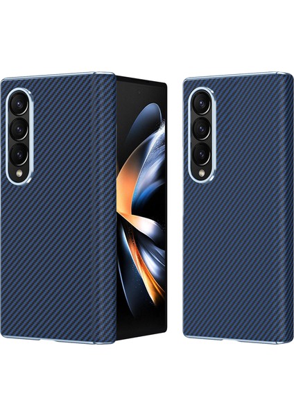Samsung Galaxy Z Fold4 5g Karbon Fiber Doku Deri Sert Pc Telefon Kapağı (Yurt Dışından)