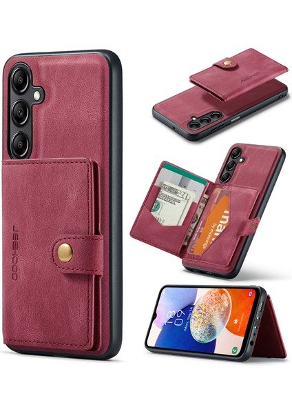 Samsung Galaxy A13 5g Çıkarılabilir Kart Tutucu Kickstand Deri + Tpu Telefon Kapağı (Yurt Dışından)