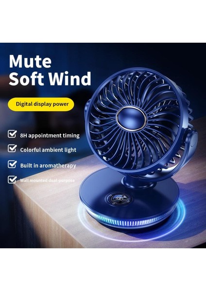 Şarjlı Masaüstü Mini Klima Serinletici Fan Rgb LED Işıklı Vantilatör Askılı Fan modelleri