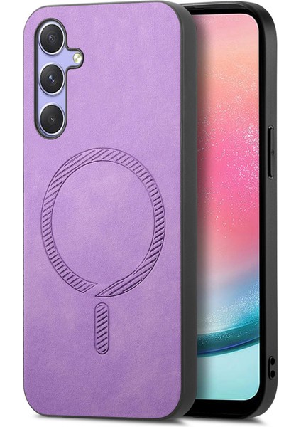 Samsung Galaxy A24 4g (162.1 x 77.6 x 8.3mm) Magsafe ile Uyumlu Deri Dokunmatik Telefon Kapağı (Yurt Dışından)