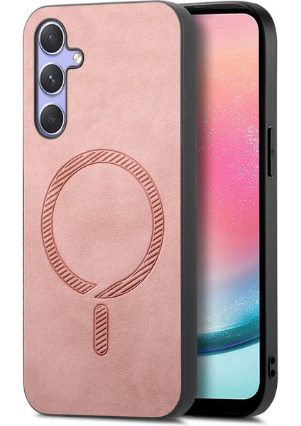 Samsung Galaxy A24 4g (162.1 x 77.6 x 8.3mm) Magsafe ile Uyumlu Deri Dokunmatik Telefon Kapağı (Yurt Dışından)