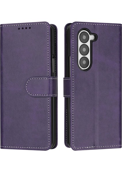 Samsung Galaxy Z Fold5 5g Standlı Cüzdan Folyo Pu Deri Telefon Kılıfı (Yurt Dışından)