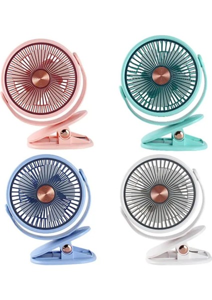 Mandallı Şarjlı Fan 3 Kademeli Taşınabilir Vantilatör Serinletici Mini Klima 360 Derece Dönen Fan