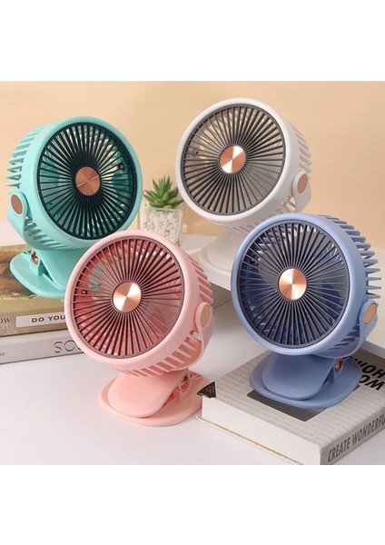Mandallı Şarjlı Fan 3 Kademeli Taşınabilir Vantilatör Serinletici Mini Klima 360 Derece Dönen Fan