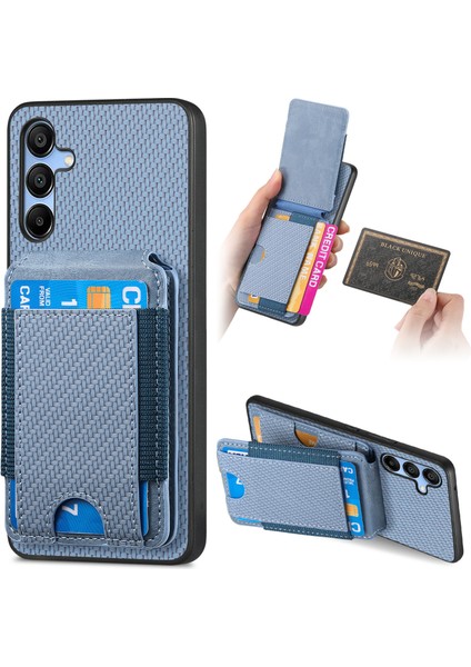Samsung Galaxy A15 Kart Tutuculu Ayarlanabilir Kickstand Deri Kılıf (Yurt Dışından)