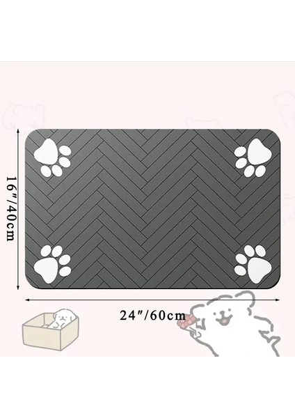 Pet Besleme Mat-Absorban Yiyecek ve Su Kasesi Için Pet Placemat, Su Geçirmez Kauçuk Desteği Ile, Köpek Kedi Rengi Için Hızlı Kuru Su Mat: Siyah 40X60CM (Yurt Dışından)