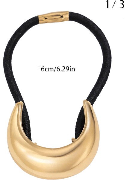 Basit Tıknaz Içi Boş Çift Katmanlı Metal Saç Klipleri Kadınlar Için Saç Bantları Elastik Scrunchies Saç Halatları Moda Saç Aksesuarları Metal Renk: Altın 6 (Yurt Dışından)