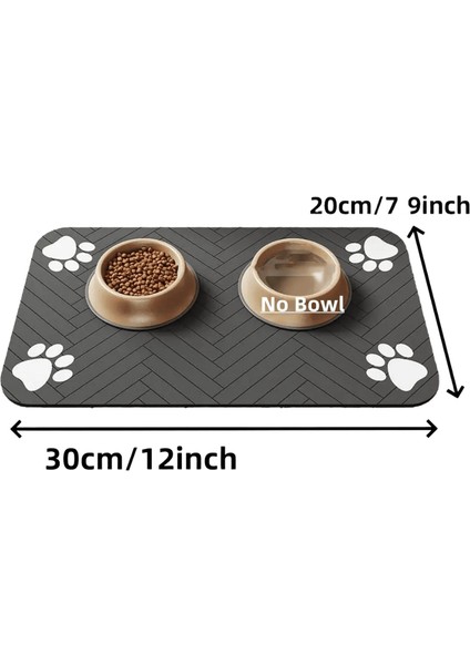Pet Besleme Mat-Absorban Yiyecek ve Su Kasesi Için Pet Placemat, Su Geçirmez Kauçuk Desteği Ile, Köpek Catcolor Için Hızlı Kuru Su Matı: 20X30CM Siyah (Yurt Dışından)