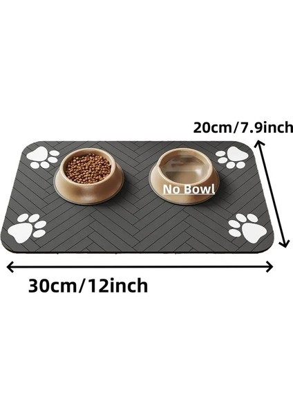 Emici Evcil Hayvan Besleme Paspası, Köpek Kedi Maması Su Kaseleri Için Su Geçirmez Placemat, Hızlı Kuruyan Kauçuk Destek, Kaymaz Evcil Hayvan Paspas Rengi: 20X30CM Siyah (Yurt Dışından)