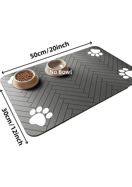 Pet Besleme Mat-Absorban Yiyecek ve Su Kasesi Için Pet Placemat, Su Geçirmez Kauçuk Desteği Ile, Köpek Için Hızlı Kuru Su Mat: 20X30CM Siyah (Yurt Dışından)