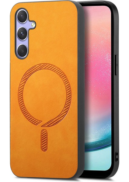 Samsung Galaxy A24 4g (162.1 x 77.6 x 8.3mm) Magsafe ile Uyumlu Deri Dokunmatik Telefon Kapağı (Yurt Dışından)