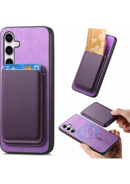 Samsung Galaxy S24 Plus Çıkarılabilir Kart Tutuculu Manyetik Telefon Kılıfı (Yurt Dışından)