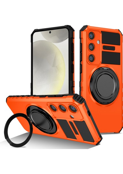 Samsung Galaxy S24 Plus Döner Kickstand Anti-Drop Tpu+Pc Telefon Kılıfı Magsafe ile Uyumlu (Yurt Dışından)