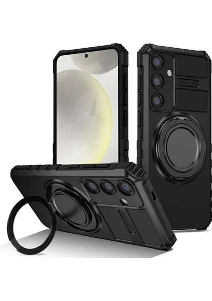 Samsung Galaxy S24 Plus Döner Kickstand Anti-Drop Tpu+Pc Telefon Kılıfı Magsafe ile Uyumlu (Yurt Dışından)