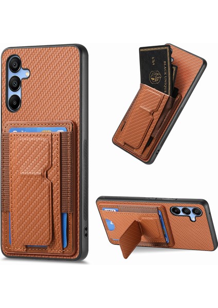 Samsung Galaxy A15 5g Kart Tutucu Deri + Tpu Kickstand Telefon Kapağı (Yurt Dışından)