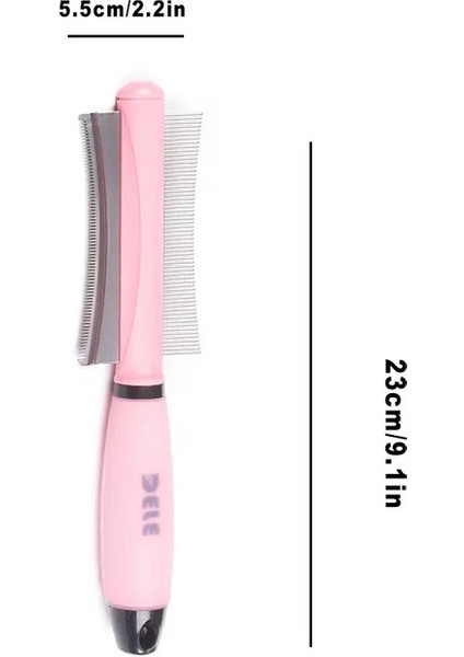 Kedi Köpek Saç Çıkma Için Evcil Hayvan Saç Tomberi Çift Taraflı Kolay Deshedding Fırçası Uzun Küçük Saç Köpek Rengi: Bir Pembe (Yurt Dışından)