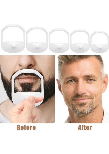 5 Adet/takım Siyah Beyaz Sakal Şekillendirme Aracı Stil Şablonu Rehberi Erkek Sakalı Bıyık Bakımı Renk:siyah (Yurt Dışından)