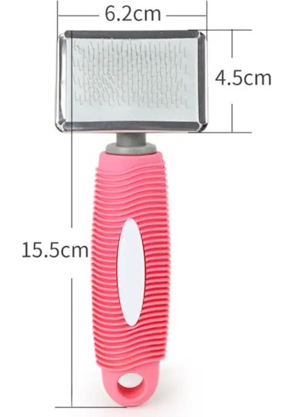 Kedi Tarak Silikon Kedi Fırçası Masaj Evcil Hayvan Saç Temizleyici Paslanmaz Çelik Taraklar Kediler Için Evcil Hayvan Bakımı Konforlu Saplı Köpek Fırçası Renk:pembe S (Yurt Dışından)