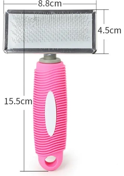 Kedi Tarak Silikon Kedi Fırçası Masaj Evcil Hayvan Saç Temizleyici Paslanmaz Çelik Taraklar Kediler Için Evcil Hayvan Bakımı Rahat Saplı Köpek Fırçası Renk:pembe L (Yurt Dışından)