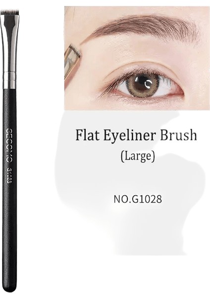 Düz Göz Kalemi Fırçası Naylon Saç Bıçağı Ince Göz Kalemi Kaş Hattı Fırçası Siyah Ince Göz Astar Kaş Kontur Kozmetik Makyaj Aletshandle Renk: G1028 Düz Büyük (Yurt Dışından)