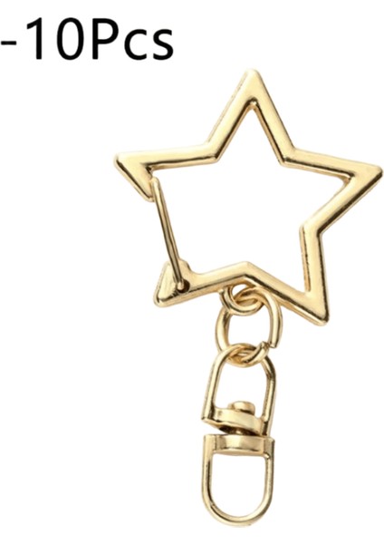 10 Adet Yeni Yıldız Pentagram Hollow Anahtarlık Yüzük Anahtarlık Dıy Aksesuarları Istakoz Toka Anahtarlık Takı Yapımı Bulgular Renk:c (Yurt Dışından)