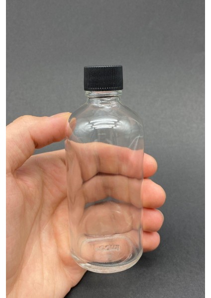 6 Adet Şeffaf Cam Shot Şişesi Sızdırmaz Siyah Plastik Kapaklı Kolonya Koku Süs Çok Amaçlı Şişe 100ML fiyatları
