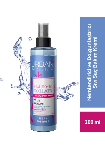Hyaluronik Asit&Kolajen Kuru ve Cansız Saçlara Özel Sıvı Saç Bakım Kremi-Vegan-200 ML x 2