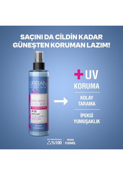 Hyaluronik Asit&Kolajen Kuru ve Cansız Saçlara Özel Sıvı Saç Bakım Kremi-Vegan-200 ML x 2