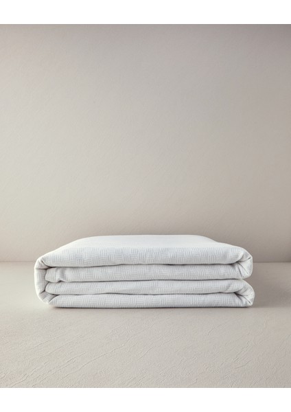 Plain Pamuklu Tek Kişilik Pike 150X220 cm Beyaz
