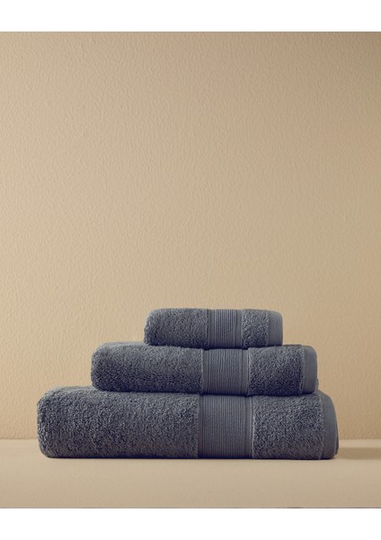 Poffy Soft&Premium Pamuklu Yüz Havlusu 50x80 cm Koyu Gri