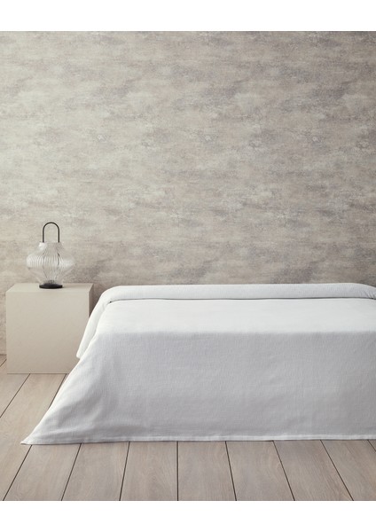 Plain Pamuklu Çift Kişilik Pike 200X220 cm Beyaz