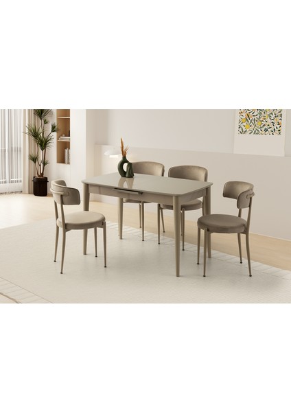 Madrid Hg Masa, Armoni Sandalye, Cappicino, 120X70