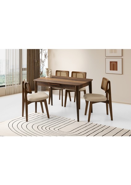 Madrid Masa, Zion Sandalye, Ceviz, 120 x 70