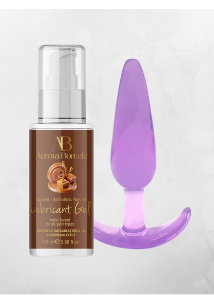 Karamel Aromalı Jel 100 ml + Mor Silikon Plug 11 cm Hediyeli