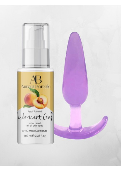 Şeftali Aromalı Jel 100 ml + Mor Silikon Plug 11 cm Hediyeli