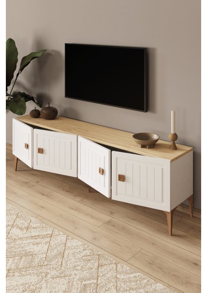 %100 Mdf Tv Ünitesi 180 cm Beyaz Aytaşı Tv Sehpası modelleri