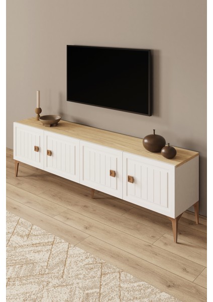 %100 Mdf Tv Ünitesi 180 cm Beyaz Aytaşı Tv Sehpası fırsatları