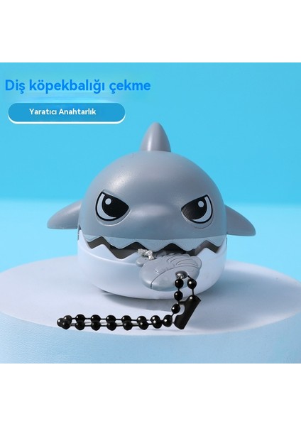 Tel Çekme Diş Köpekbalığı Küçük Balık Yemek Okul Çantası Anahtarlık Küçük Oyuncak (Yurt Dışından) modelleri