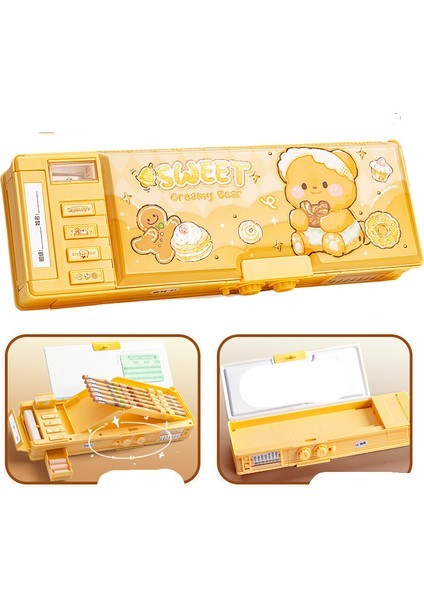 Şifre Kilidi Çok Fonksiyonlu Kırtasiye Kutusu Çok Katmanlı Organ Kalem Kutusu Yüksek Değerli Çift Katmanlı Kalem Kutusu (Yurt Dışından)