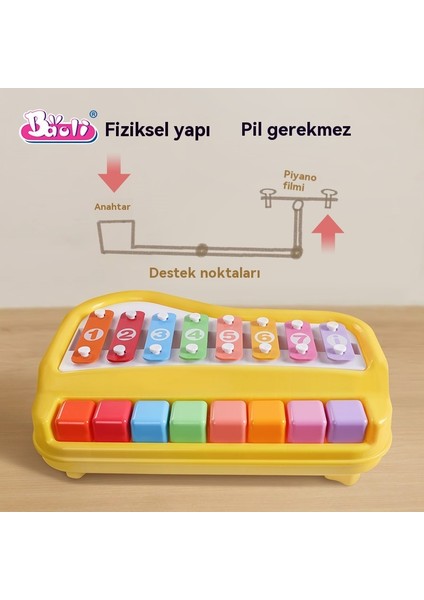 Sekiz Tonlu El Vuruş Piyano Ikisi Bir Arada Müzik Oyuncağı (Yurt Dışından)