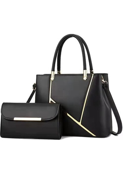 Mkjınmeı Kadın Büyük Kapasiteli Omuz Askılı Çanta Set - Siyah (Yurt Dışından)
