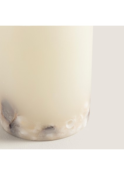 Sea Shell Dekorlu Mum 10X15 cm Cream