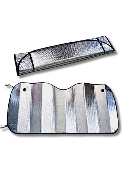 Araba Ön Cam Güneşliği Balonlu Metalize Parlak Alüminyum Katlanabilir Oto Güneşlik (130X60CM) modelleri