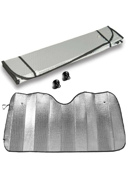 Araba Ön Cam Güneşliği Balonlu Metalize Parlak Alüminyum Katlanabilir Oto Güneşlik (130X60CM) indirimleri