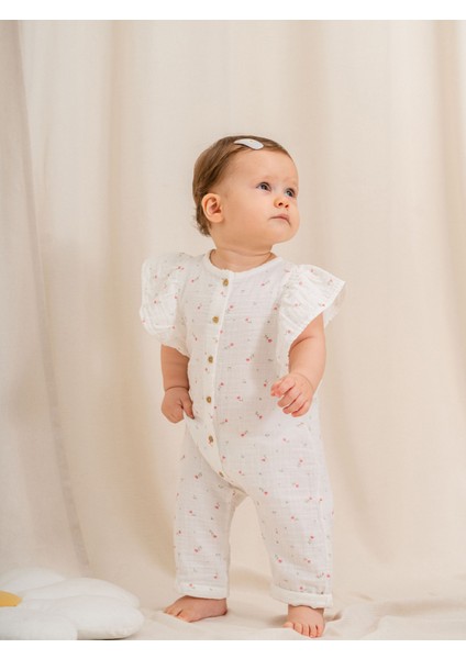 Çıtır Desenli Müslin Bebek Tulum | Nefes Alan Yumuşak Kumaş | 3-24 Ay | KD53209 modelleri