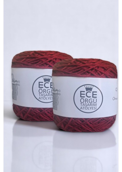Koyu Fuşya, Bükümlü Bambu-Koton El Örgü İpi (200 Gr.)