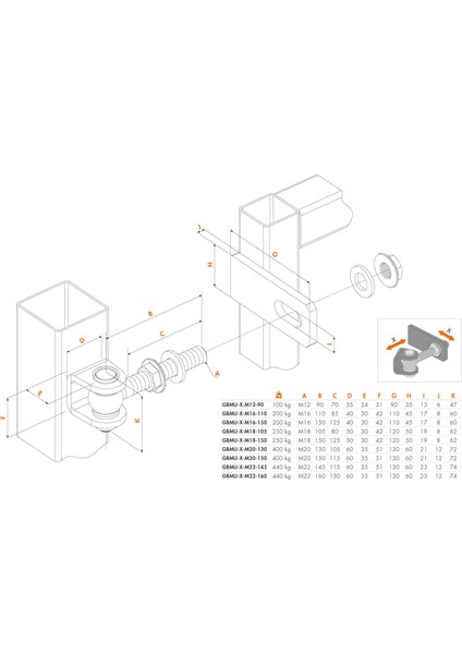3 Yönlü Ayarlanabilir 180° Menteşe modelleri